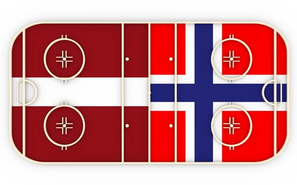 Lotyšsko vs Norsko. Konkurence ledním hokeji 2016 — Stock fotografie