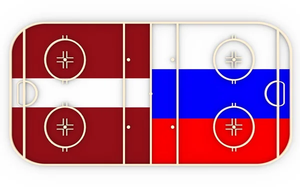 Latvia vs Russia. Ice hockey competition 2016 — Stock Photo, Image