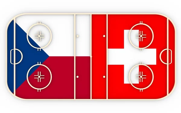 Tjeckiska vs Schweiz. Ishockey konkurrens 2016 — Stockfoto