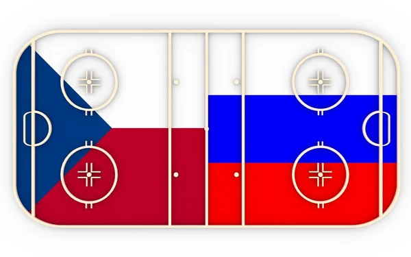 Tjeckiska vs Ryssland. Ishockey konkurrens 2016 — Stockfoto