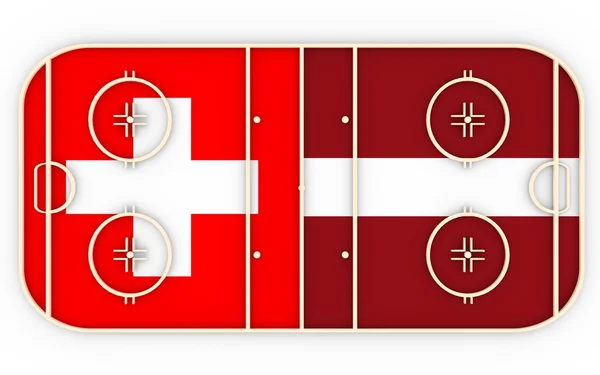 Švýcarsko – Lotyšsko. Konkurence ledním hokeji 2016 — Stock fotografie
