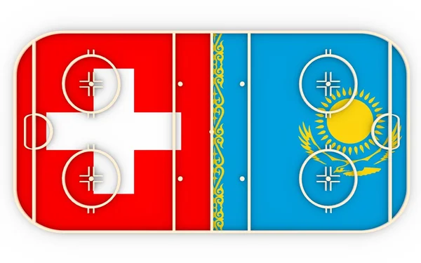 Switzerland vs Kazakhstan. Ice hockey competition 2016 — Stock Photo, Image