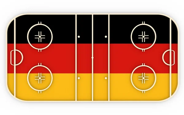 Campo di hockey su ghiaccio strutturato dalla bandiera tedesca. Rispetto alla concorrenza mondiale — Foto Stock