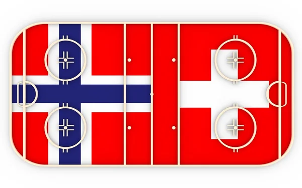 Norsko vs Švýcarsko. Hokejová soutěž 2016 — Stock fotografie