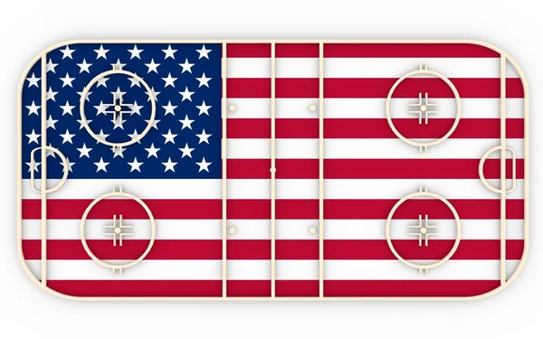 Хокейне поле текстуроване прапором США. Відносно Всесвітнього конкурсу — стокове фото