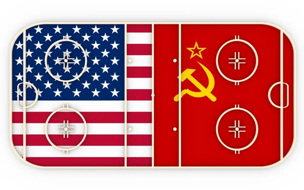 USA vs USSR. Ice hockey history competition — стокове фото