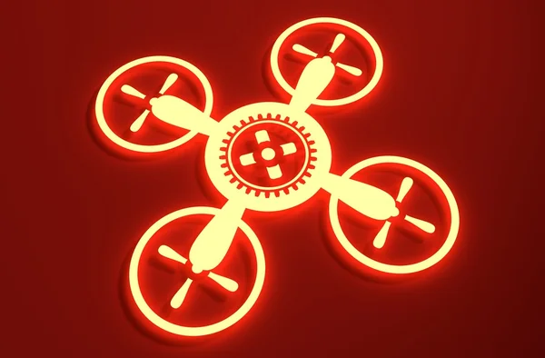 Drohnen-Quadrocopter-Symbol. Technologie-Emblem — Stockfoto