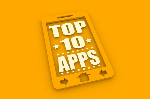 Top ten apps testo sullo schermo del telefono . — Foto Stock