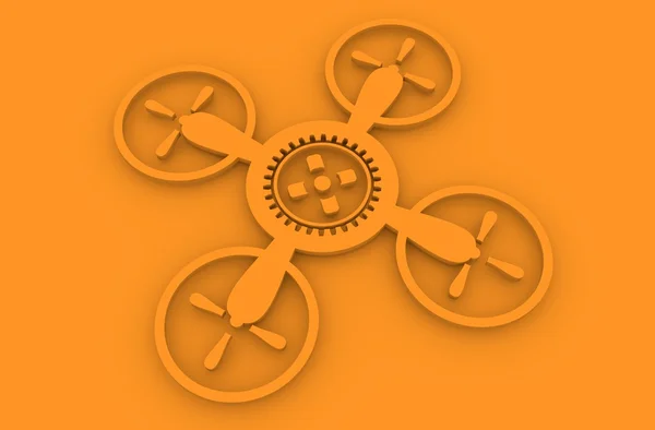 Drone quadrocopter ikona. Godło technologii — Zdjęcie stockowe