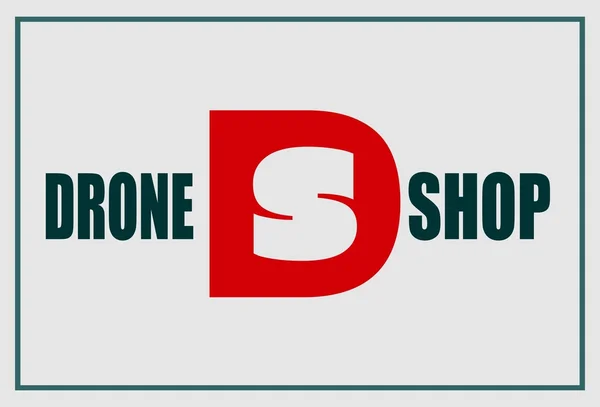 Drone shop text a znak — Stockový vektor