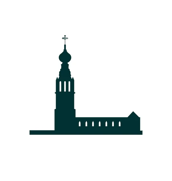 Rus Ortodoks Kilisesi siluet. Arka plan seyahat — Stok Vektör