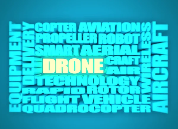 Drone relativa 3d word cloud — Stockfoto