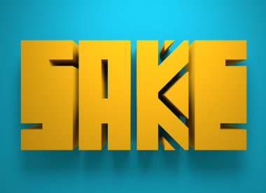 İçki alkol içecek. Sake kelime yazı