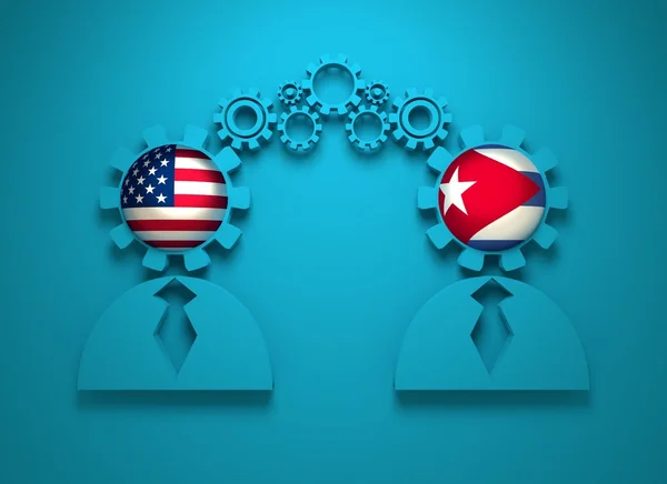 Stosunki polityczne i gospodarcze między Usa i Kuba — Zdjęcie stockowe
