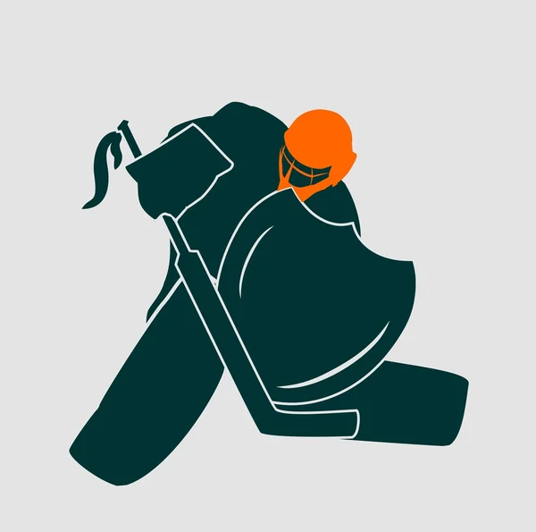 Vectorillustratie van ijshockey keeper met ridder schild — Stockvector