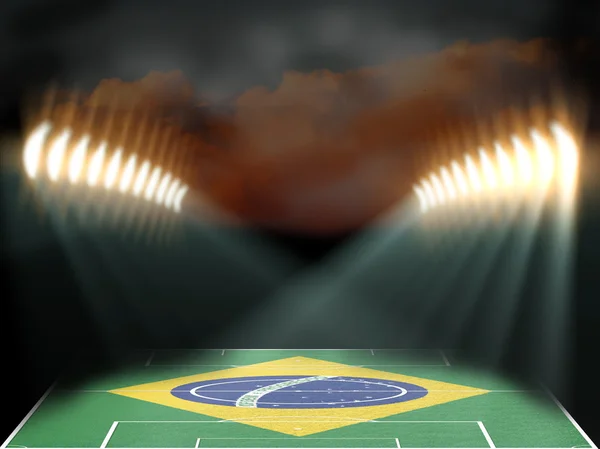 ブラジル国旗テクスチャ フィールド サッカー スタジアム — ストック写真