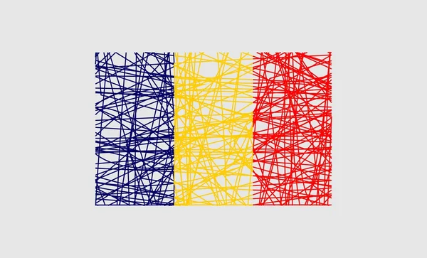 Έννοια σχεδίου σημαία της Ρουμανίας — Διανυσματικό Αρχείο