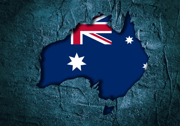 Australia mapa en marco de hormigón texturizado —  Fotos de Stock
