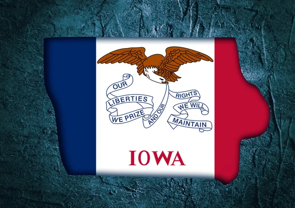 Mapa del estado de Iowa en marco de hormigón texturizado — Foto de Stock