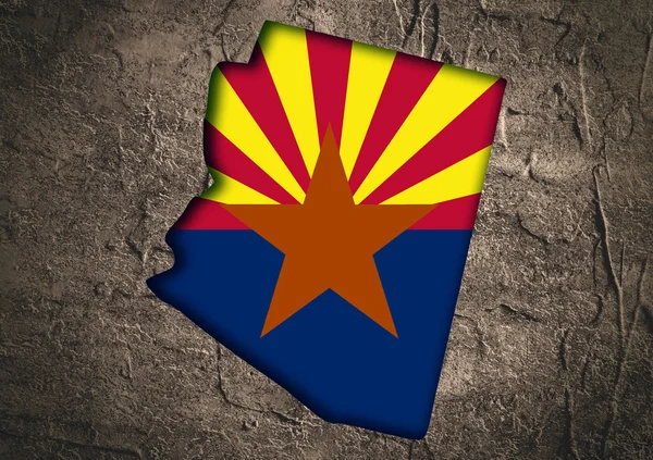 Mapa estatal de Arizona en marco texturizado de hormigón —  Fotos de Stock