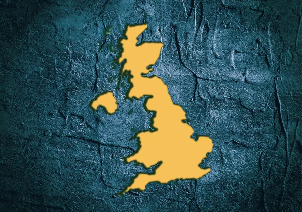 Große britische Landkarte in Beton strukturiert Rahmen — Stockfoto