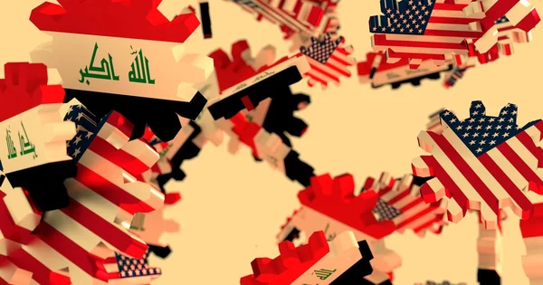 アメリカとイラクの政治と経済の関係 — ストック写真