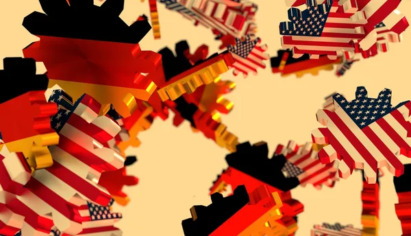 Politiek en economische relatie tussen de VS en Duitsland — Stockfoto