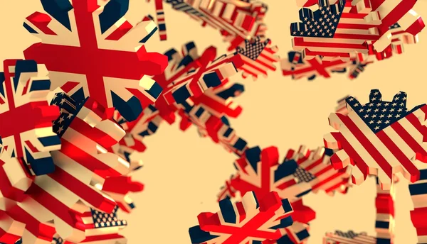 Politische und wirtschaftliche Beziehungen zwischen den USA und Großbritannien — Stockfoto