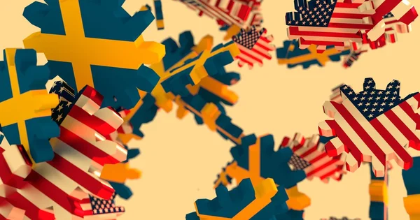 Πολιτική και οικονομική σχέση μεταξύ ΗΠΑ και Σουηδίας — Φωτογραφία Αρχείου