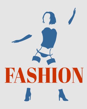 Seksi kadın silueti, iç çamaşırı moda 