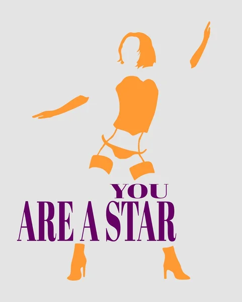 Mujer sexy silueta, ropa interior de moda. Eres el texto estrella. — Vector de stock