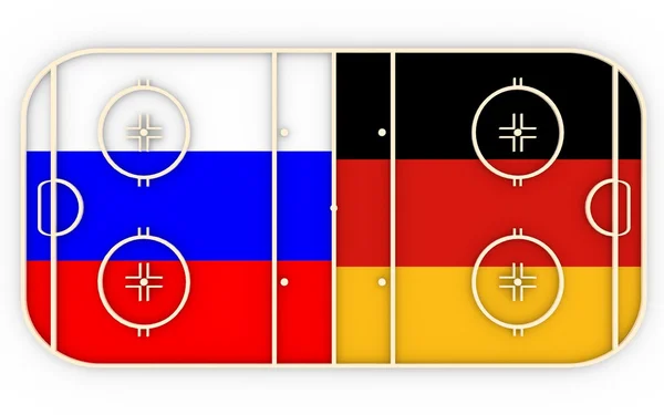 Ρωσία vs Γερμανία. Διαγωνισμός χόκεϊ επί πάγου 2016 — Φωτογραφία Αρχείου