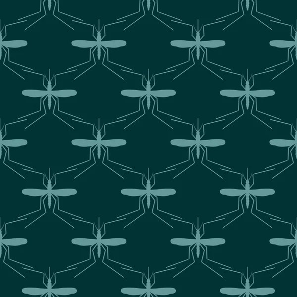 シームレスなパターン。ベクトル抽象背景。蚊のシルエットアイコン — ストックベクタ