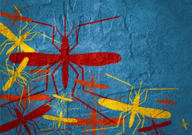 mosquitoe siluet beton dokulu yüzeyi