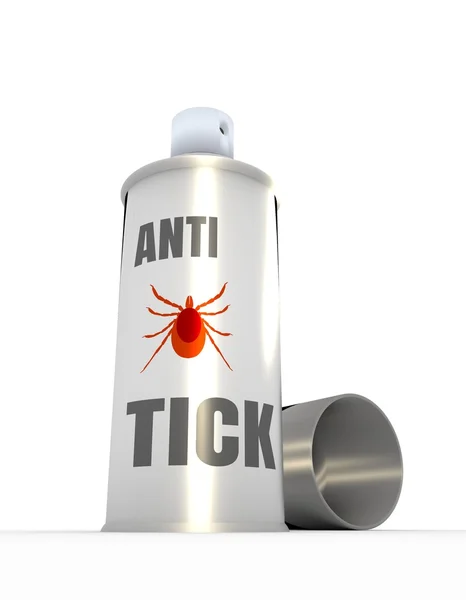Illustration of anti-tick spray with cap, over white background — Stock Photo, Image