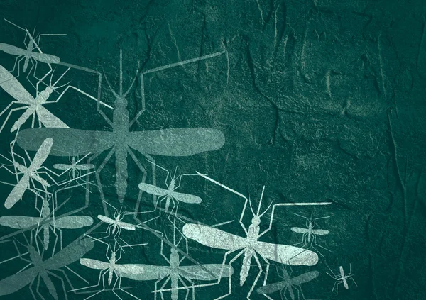 Silueta de mosquitos en superficie texturizada de hormigón —  Fotos de Stock