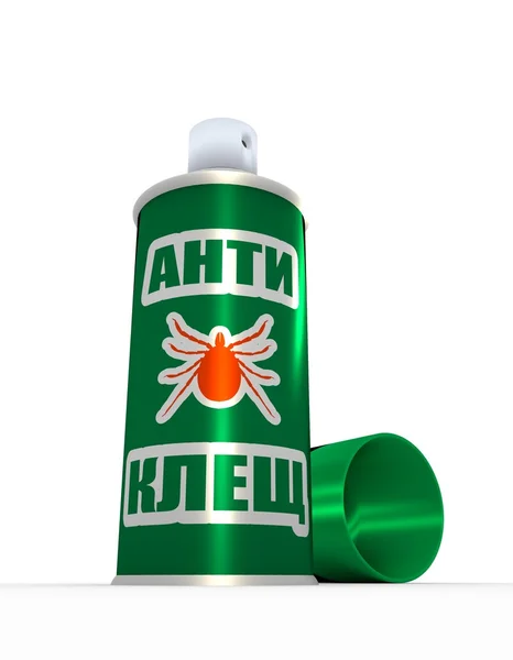 Ilustração de spray anti-carrapato com tampa, sobre fundo branco — Fotografia de Stock