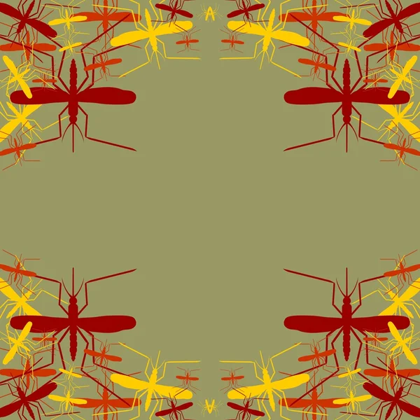 Patrón del folleto. Fondo abstracto vectorial. Iconos de silueta de mosquito — Archivo Imágenes Vectoriales