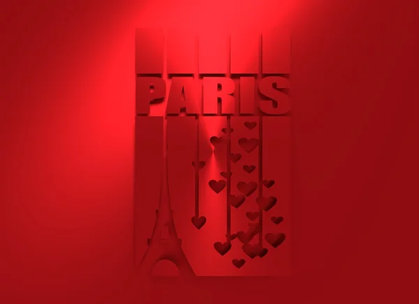 Wieża Eiffla w Paryżu. Tło z serca — Zdjęcie stockowe