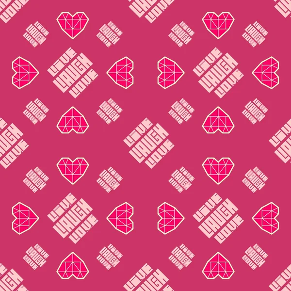 Viva o amor do riso. Motivação citação vector.Seamless padrão . — Vetor de Stock