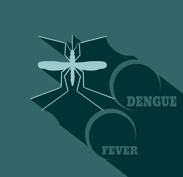 蚊シルエット フラット スタイルのベクトル図 — ストックベクタ