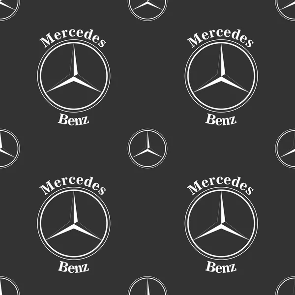 Emblema de Mercedes Benz sobre fondo gris oscuro . — Vector de stock