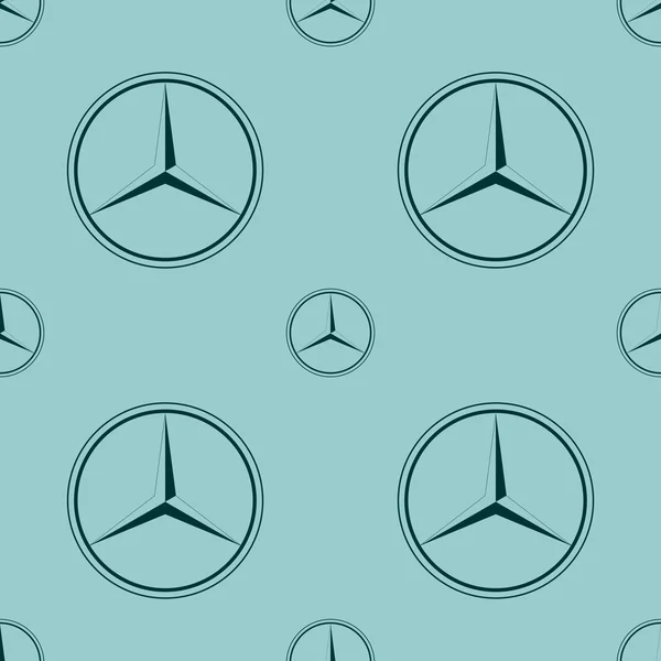 Mercedes Benz emblem on blue background. — Stock Vector