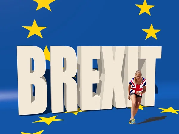 Velká Británie a Evropské unii vztahy. Brexit metafora — Stock fotografie
