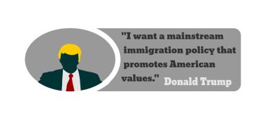 Man flat icon with Donald Trump quote clipart