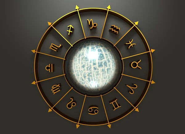 Círculo de símbolos de astrologia — Fotografia de Stock