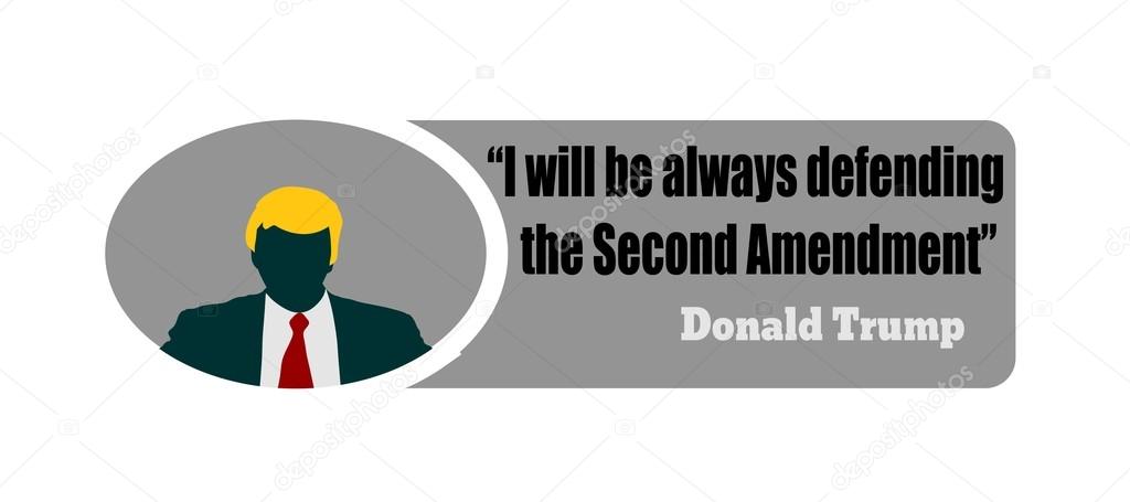 De platte pictogram man met Donald Trump citaat