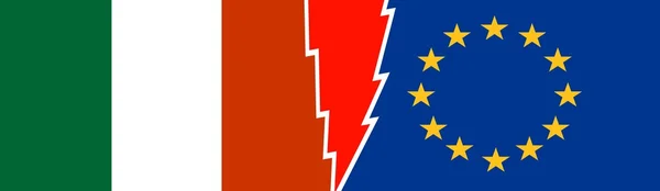 Relações políticas, União Europeia e Itália — Vetor de Stock