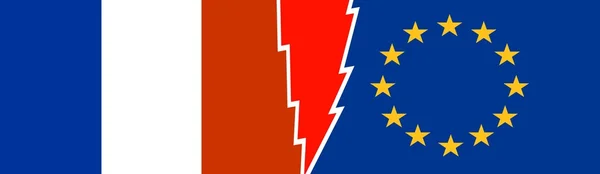 Relações políticas, União Europeia e França — Vetor de Stock