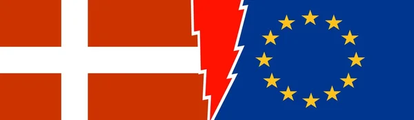 Relações políticas, União Europeia e Dinamarca — Vetor de Stock